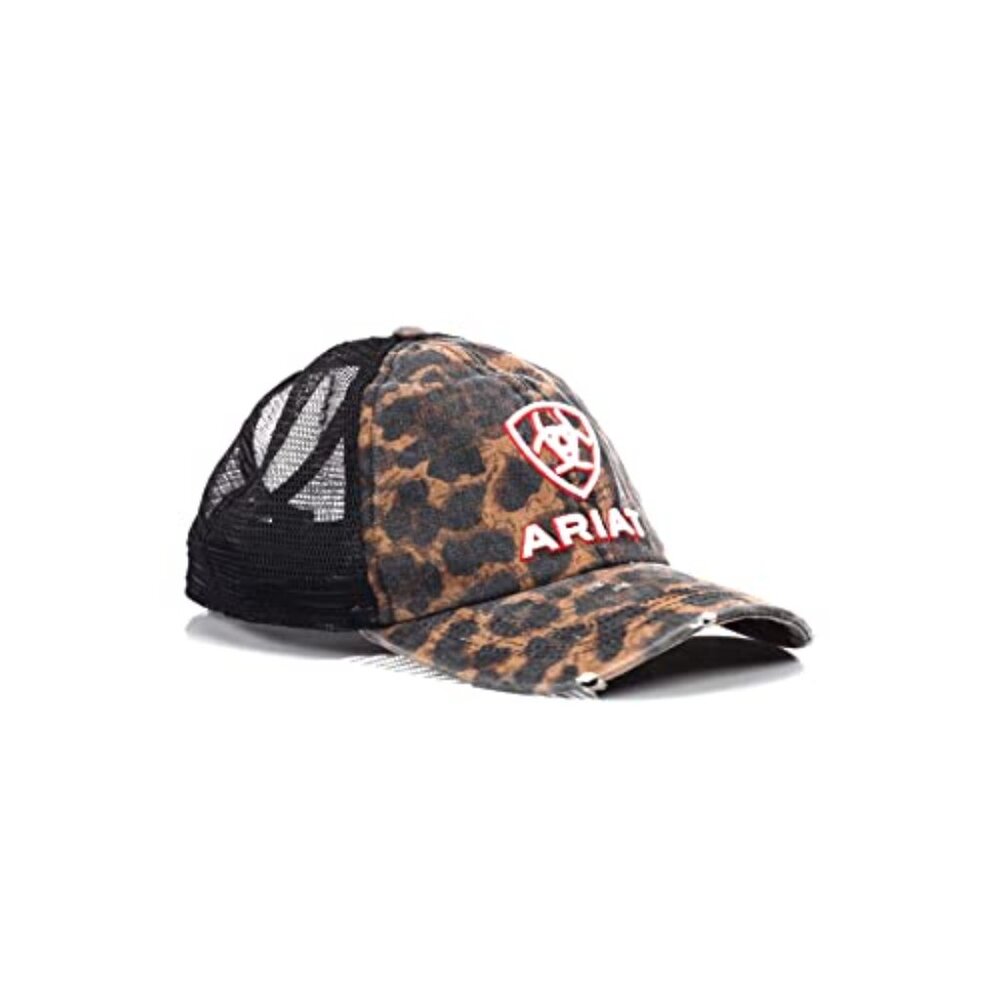 Leopard Print Ponytail Cap Hook Loop Closure Mesh… - image 3